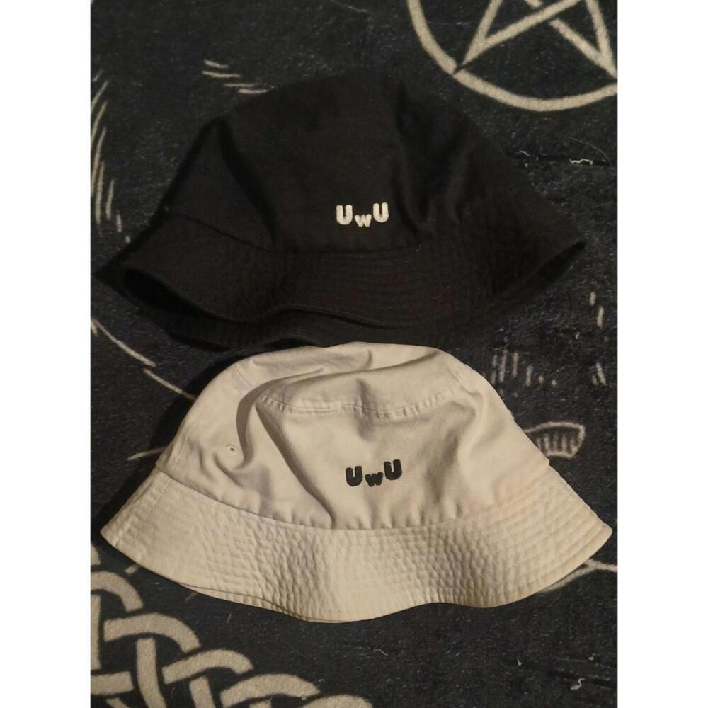 Y2K anime UWU black and white couple bucket hats